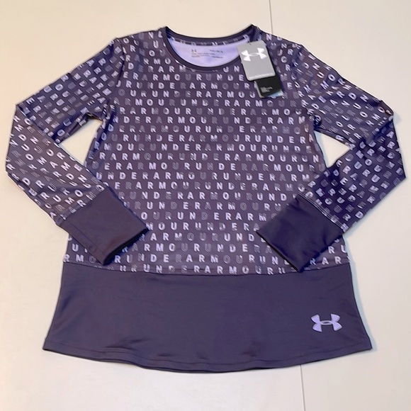 🆕 $45 UNDER ARMOUR Girls' ColdGear Novelty Long Sleeve T-Shirt Size YLG - Picture 2 of 7